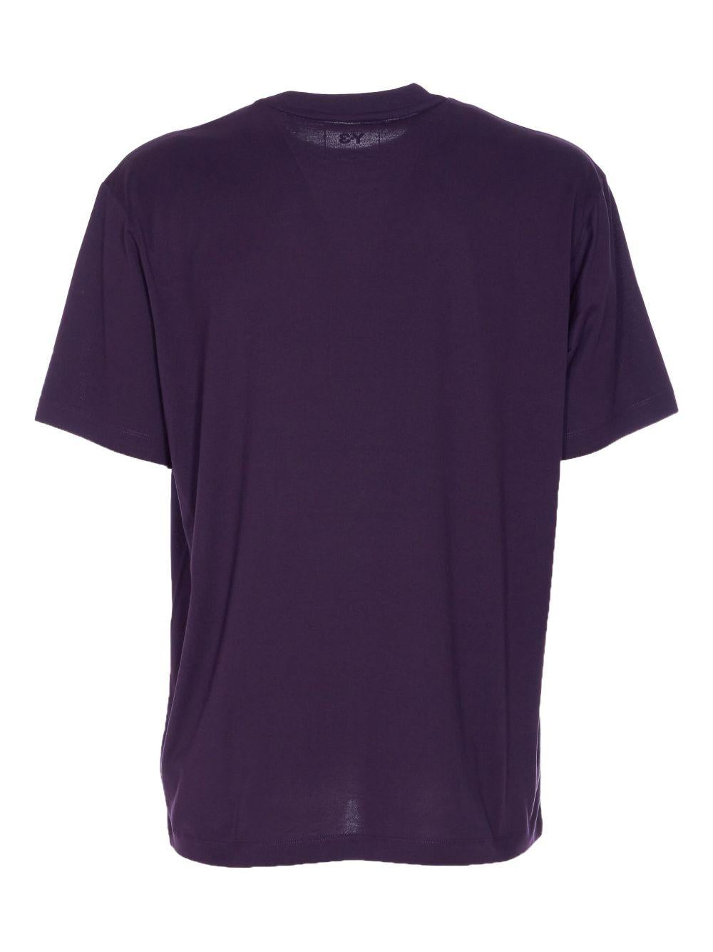 T-shirt viola con logo color-block 