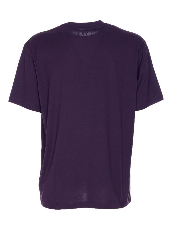 T-shirt viola con logo color-block 