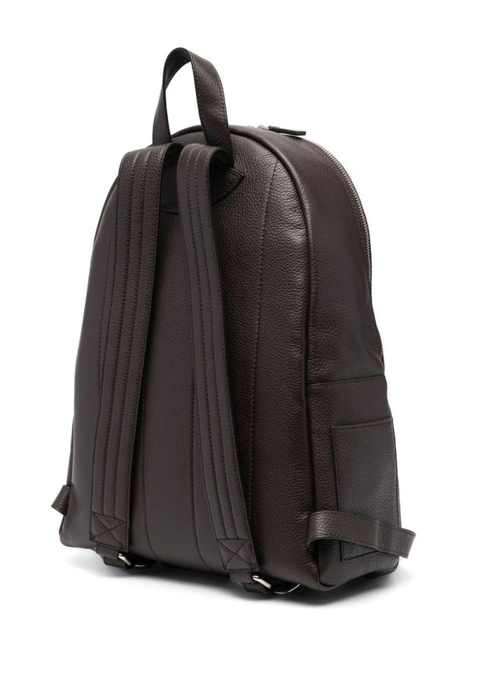 Zaino marrone in pelle martellata 