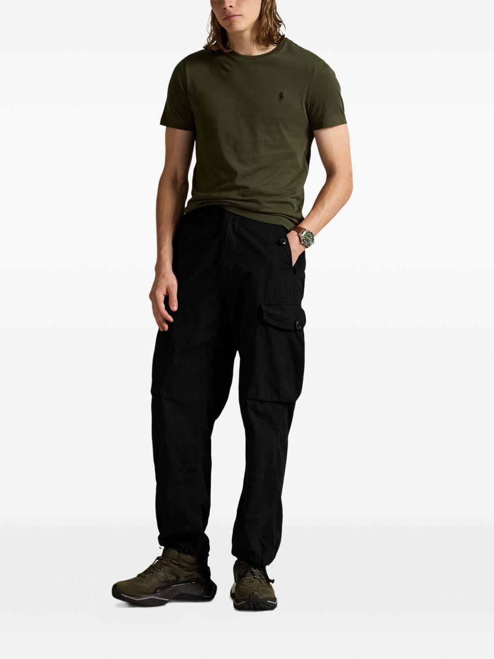 T-shirt verde oliva Lauren con ricamo 