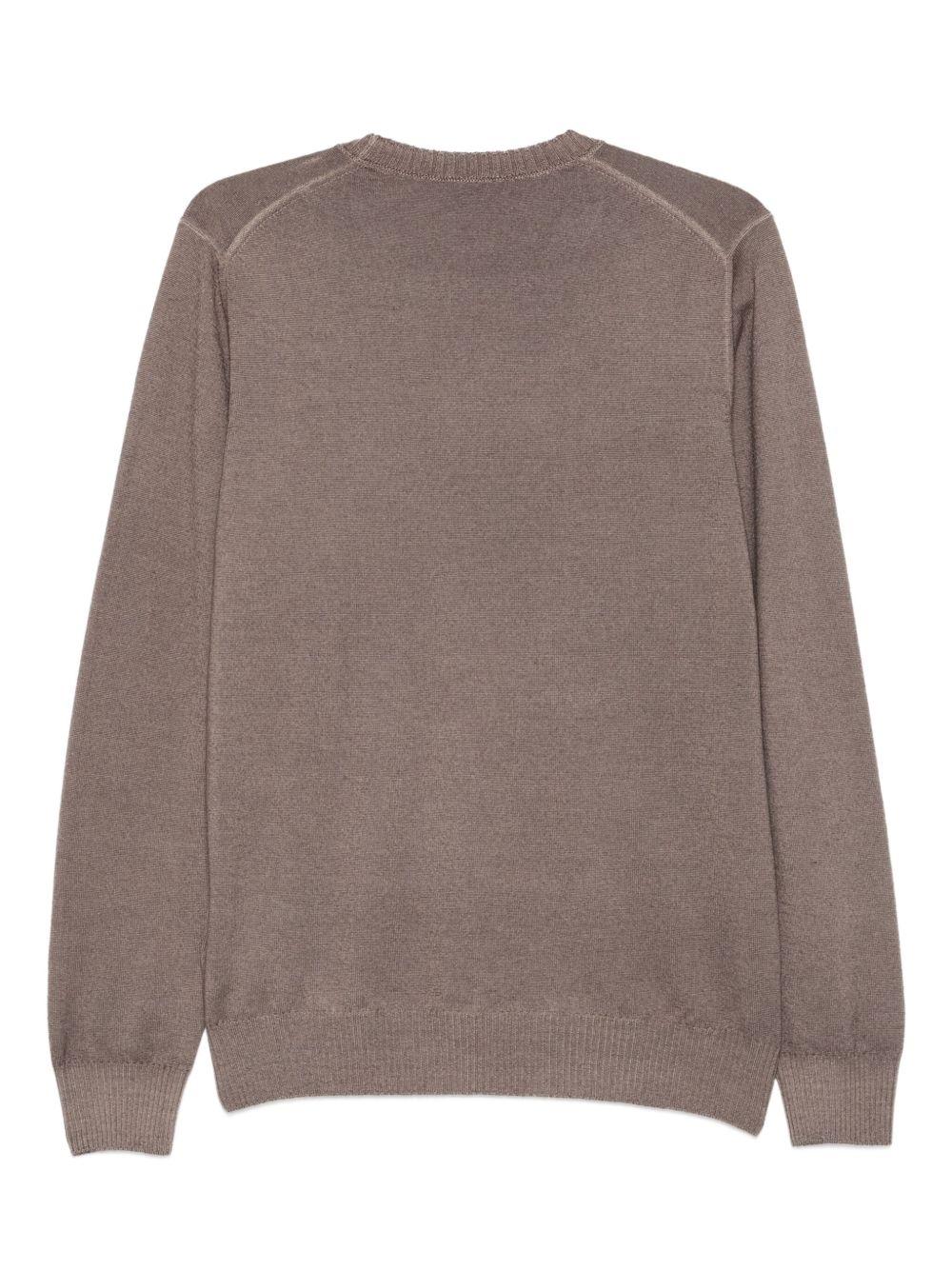 Maglione beige girocollo in lana 