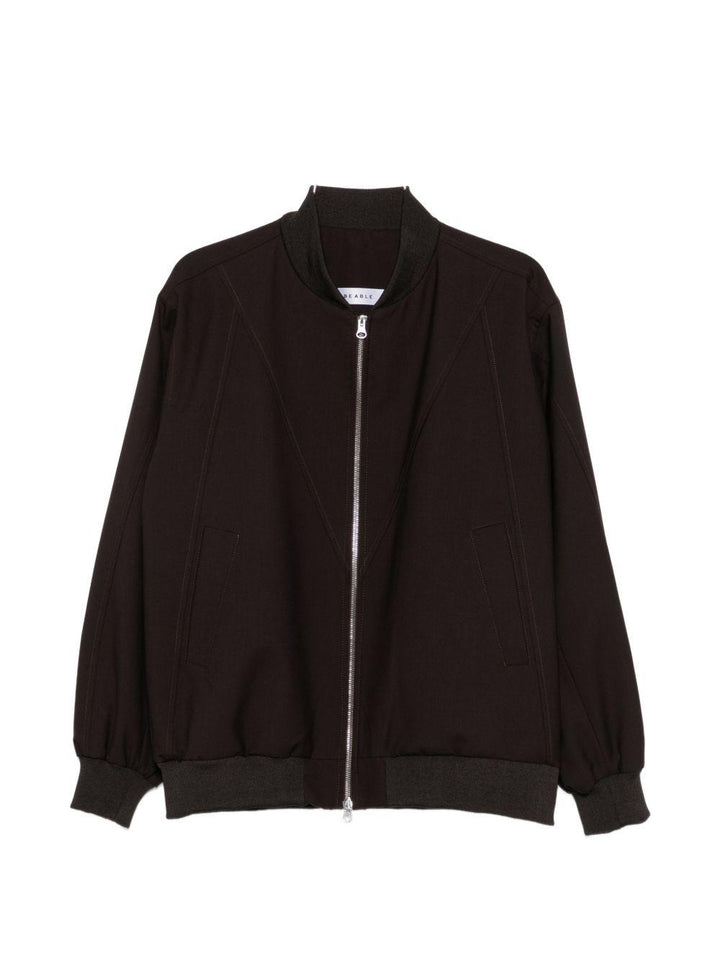 Bomber con zip marrone 