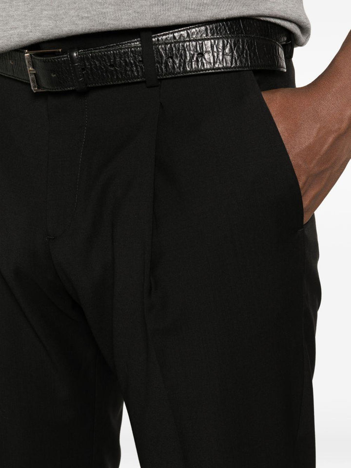 Pantaloni sartoriali neri con pieghe 