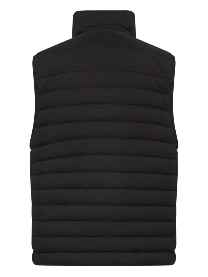 Gilet trapuntato a collo alto nero 