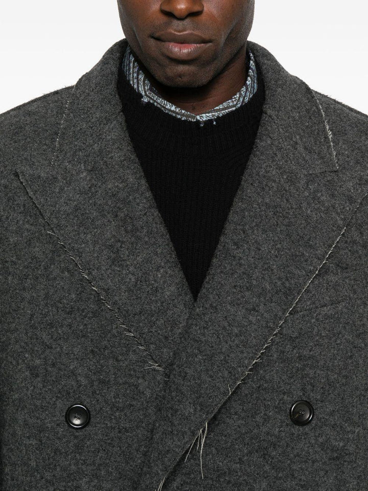 Cappotto grigio doppiopetto in lana