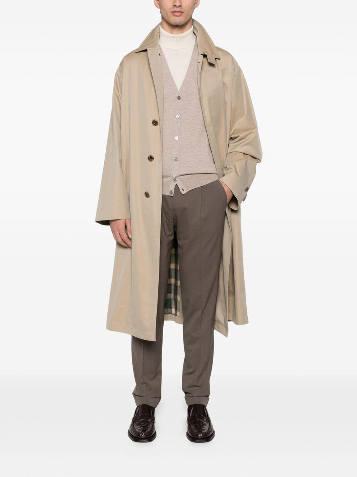 Cardigan beige in lana con bottoni 