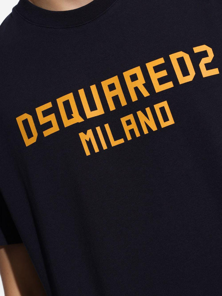 T-shirt blu navy con logo 
