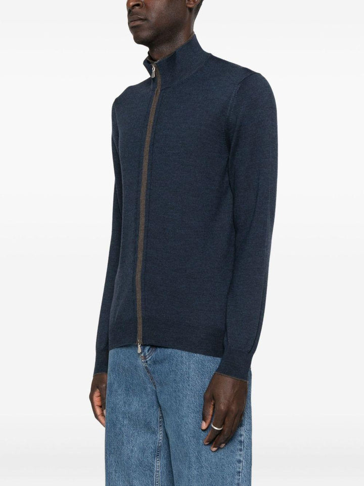 Cardigan con zip blu scuro 