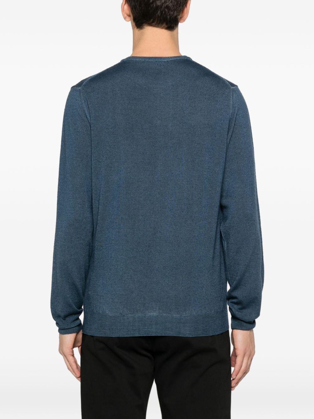 Maglione blu girocollo 