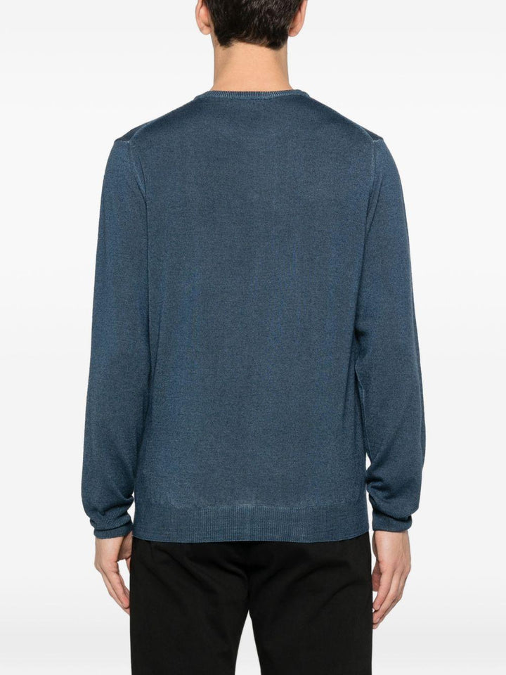 Maglione blu girocollo 