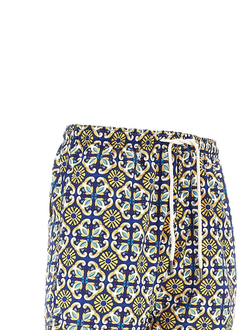 Costume da bagno blu/giallo con stampa 