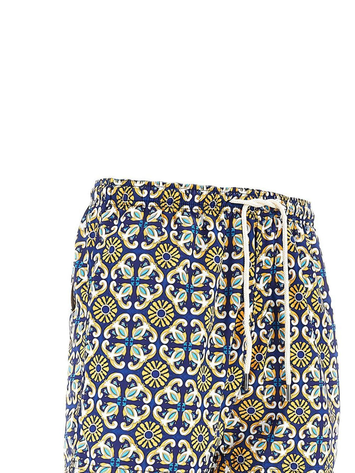 Costume da bagno blu/giallo con stampa 