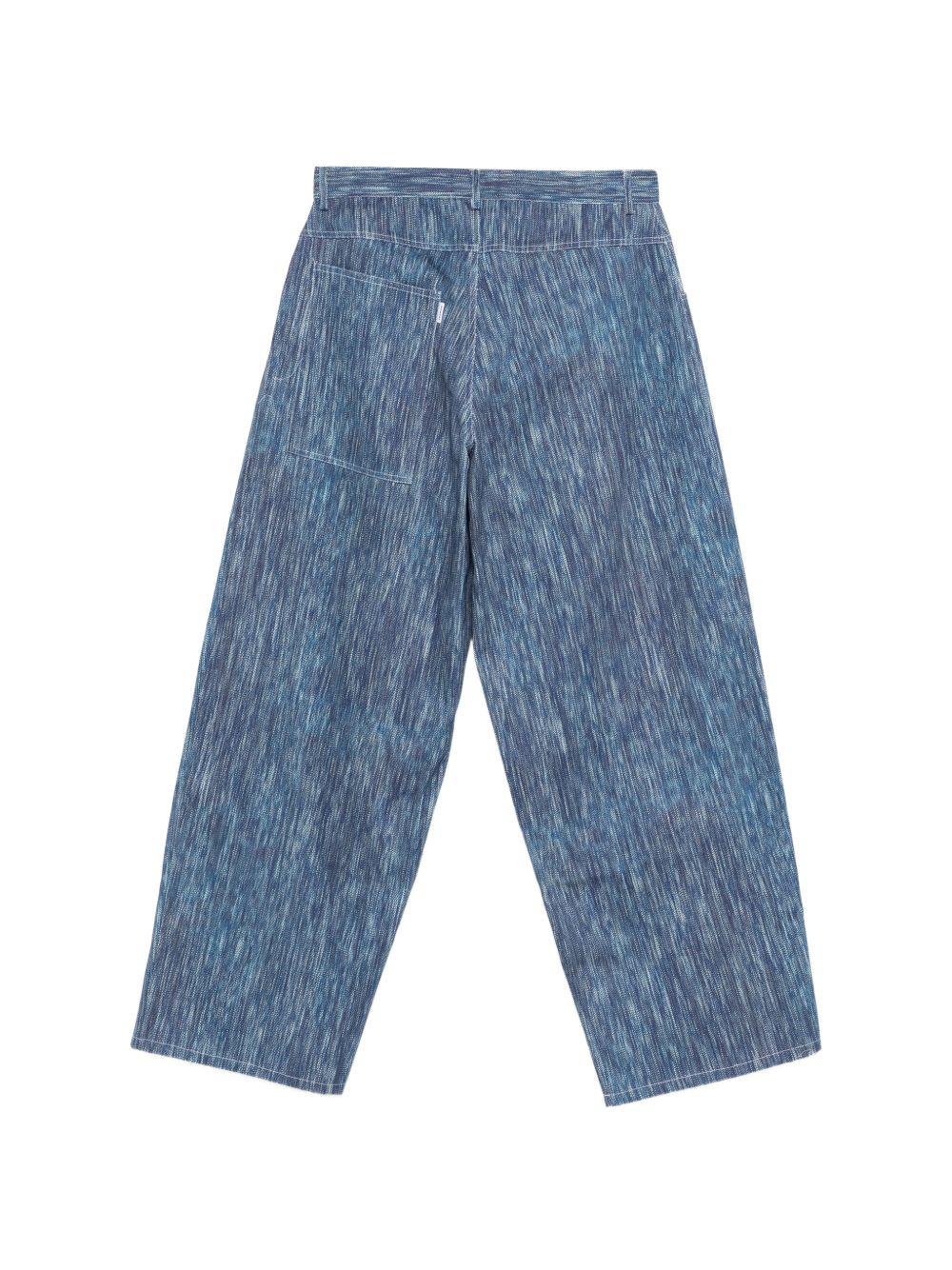 Jeans blu in cotone effetto testurizzato 