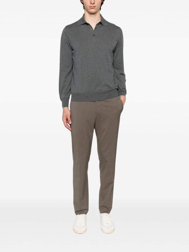 Pantaloni dritti beige in lana 