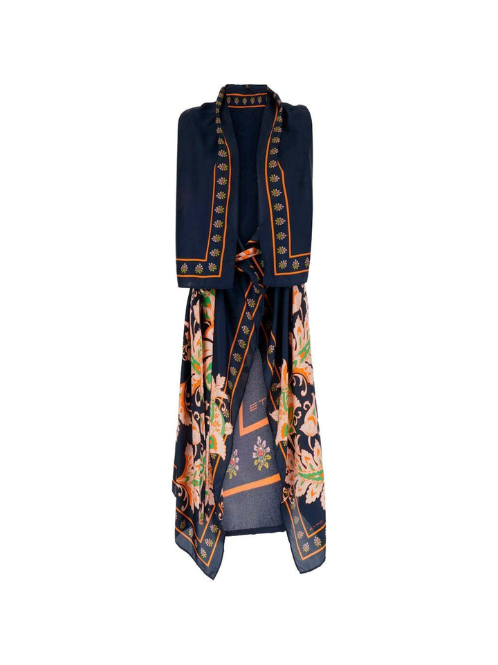 Gilet in seta con stampa floreale 