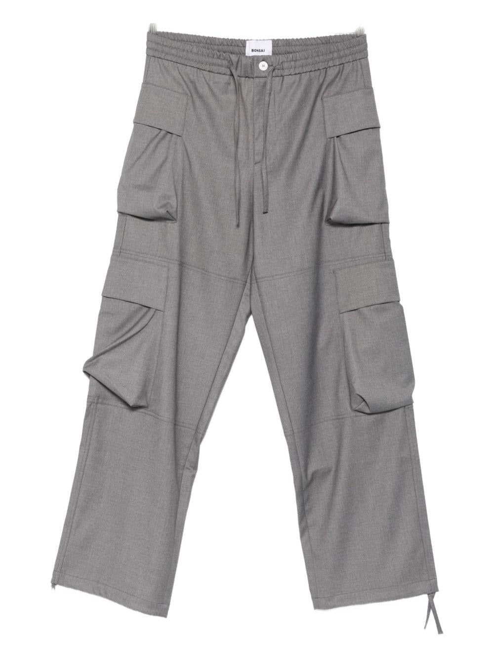 Pantaloni cargo grigi con coulisse 