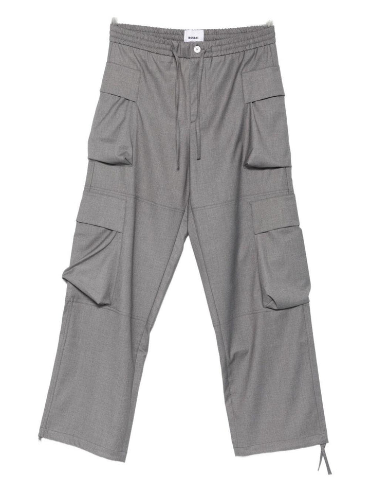 Pantaloni cargo grigi con coulisse 