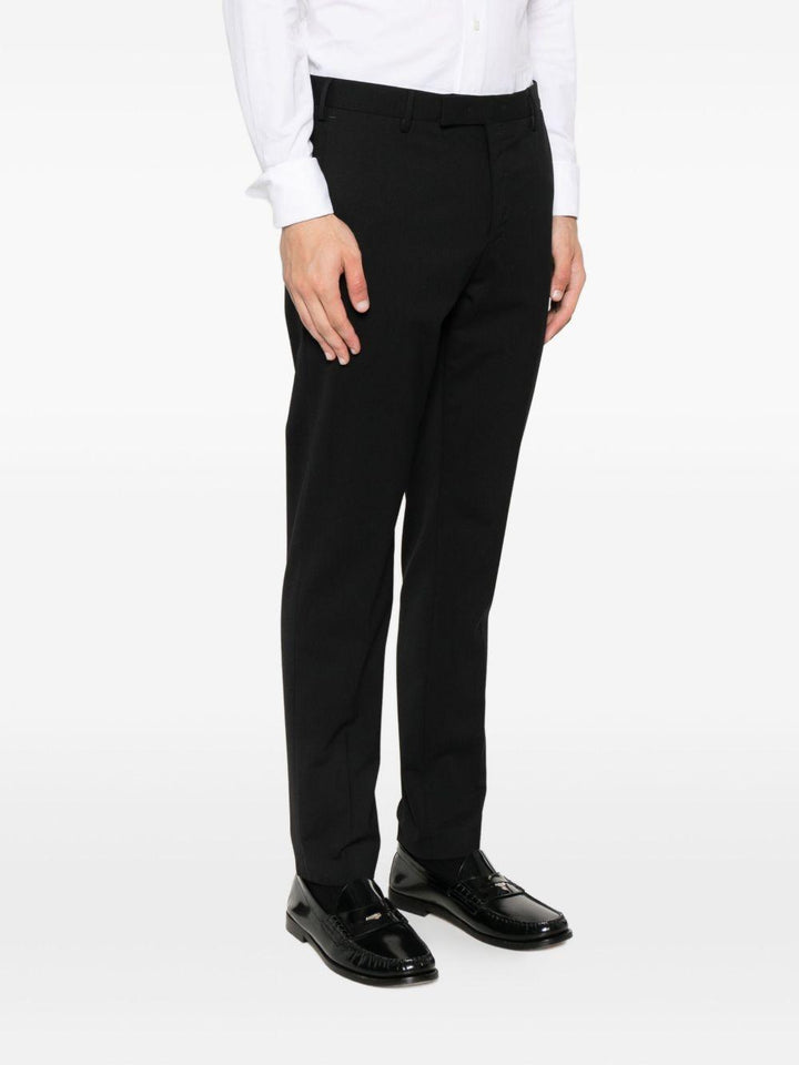 Pantaloni dritti neri in lana 