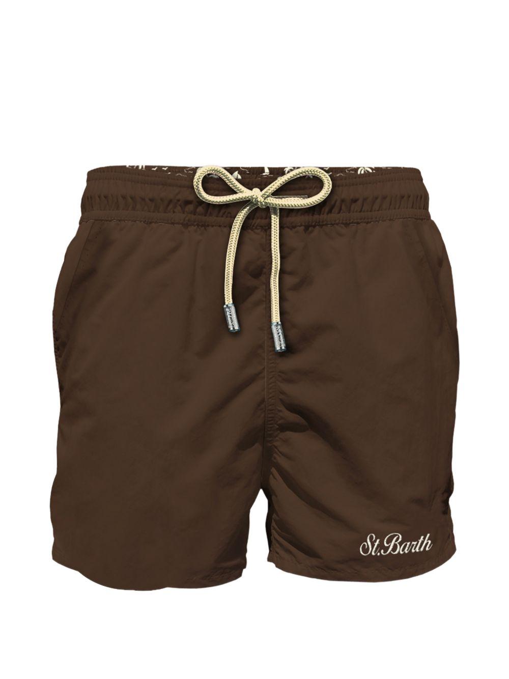 Costume da bagno marrone con coulisse 