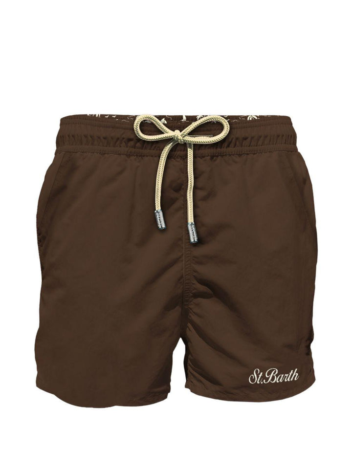 Costume da bagno marrone con coulisse 