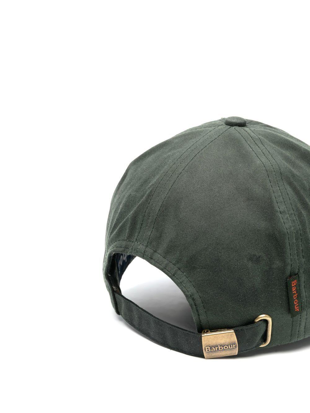 Cappello verde in cotone con ricamo 