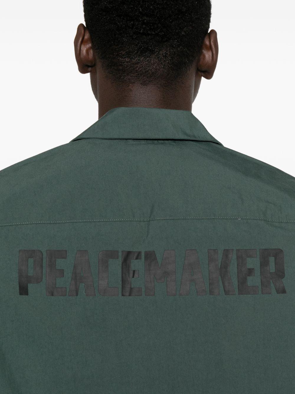 Camicia a maniche corte con stampa Peacemaker verde scuro 