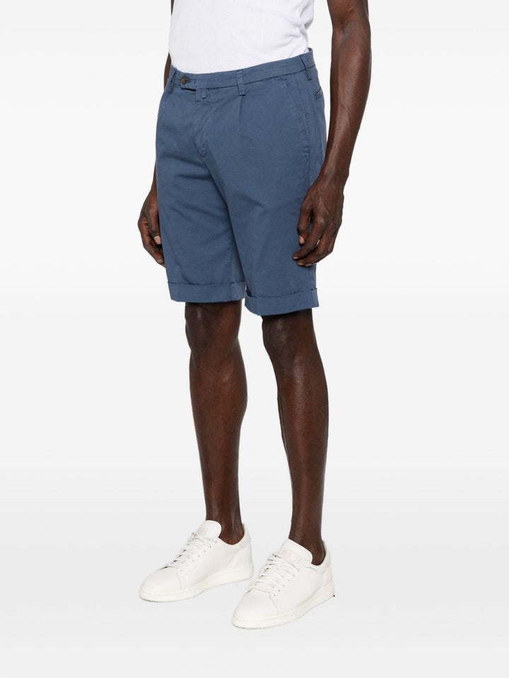 Shorts bluette con risvolto 
