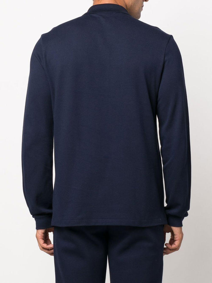 Polo blu navy con maniche lunghe 