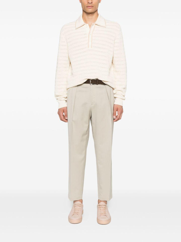 Pantaloni beige con pieghe frontali Portobello 