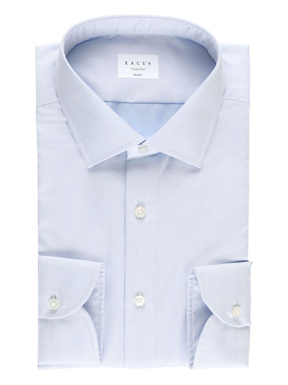 Camicia azzurro chiaro in cotone con colletto button-down 