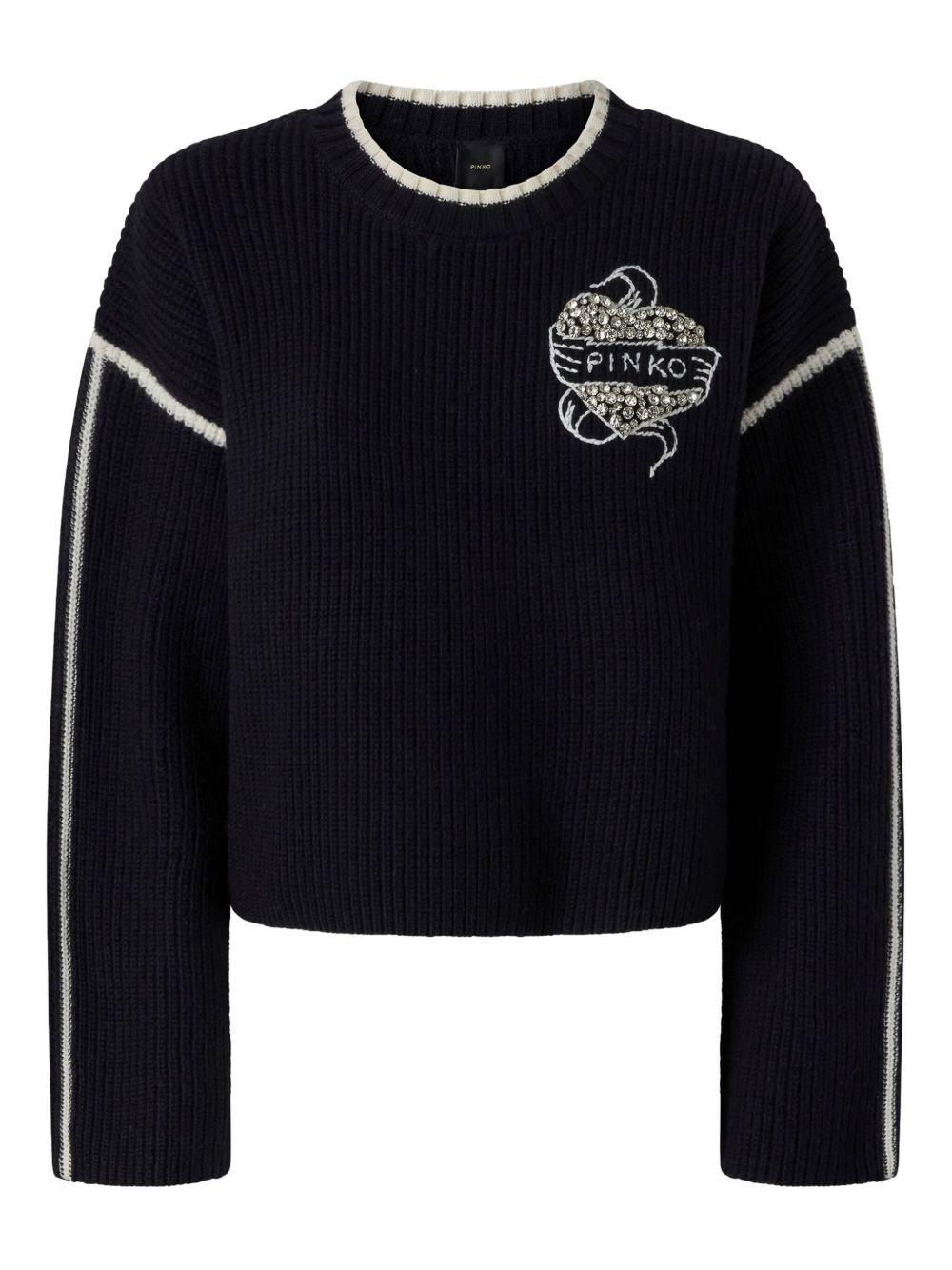 Maglione con logo a intarsi 
