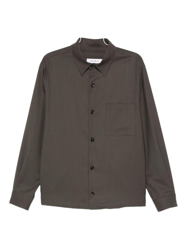 Camicia marrone a maniche lunghe 