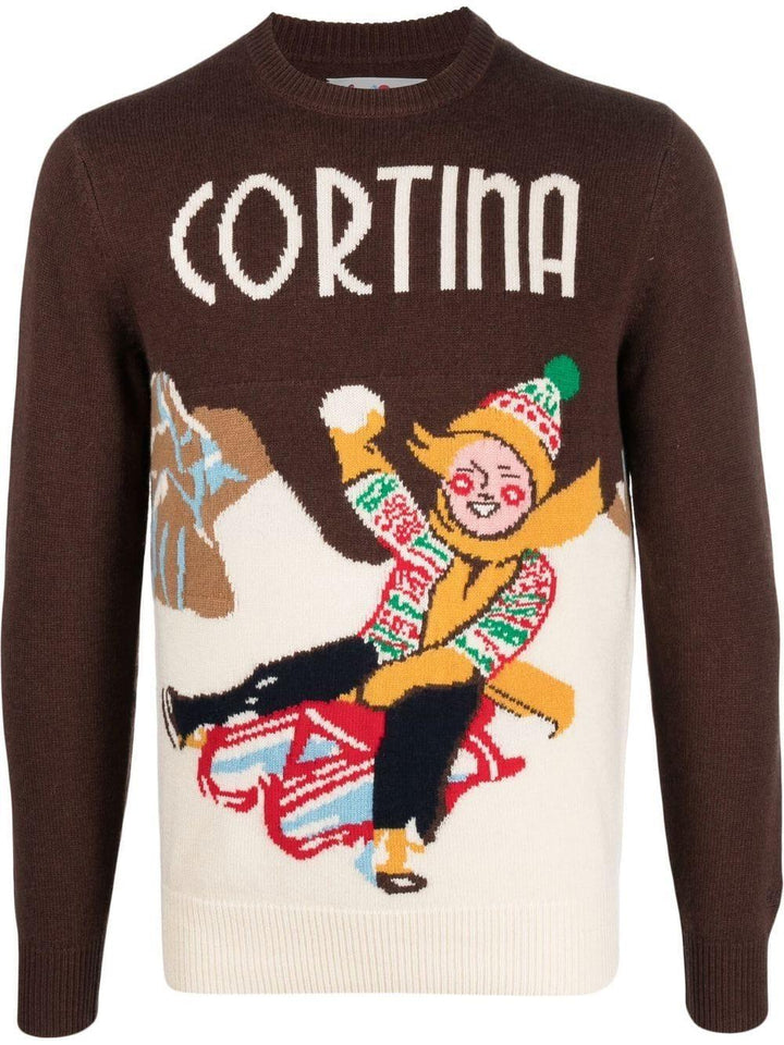 maglione cortina marrone 