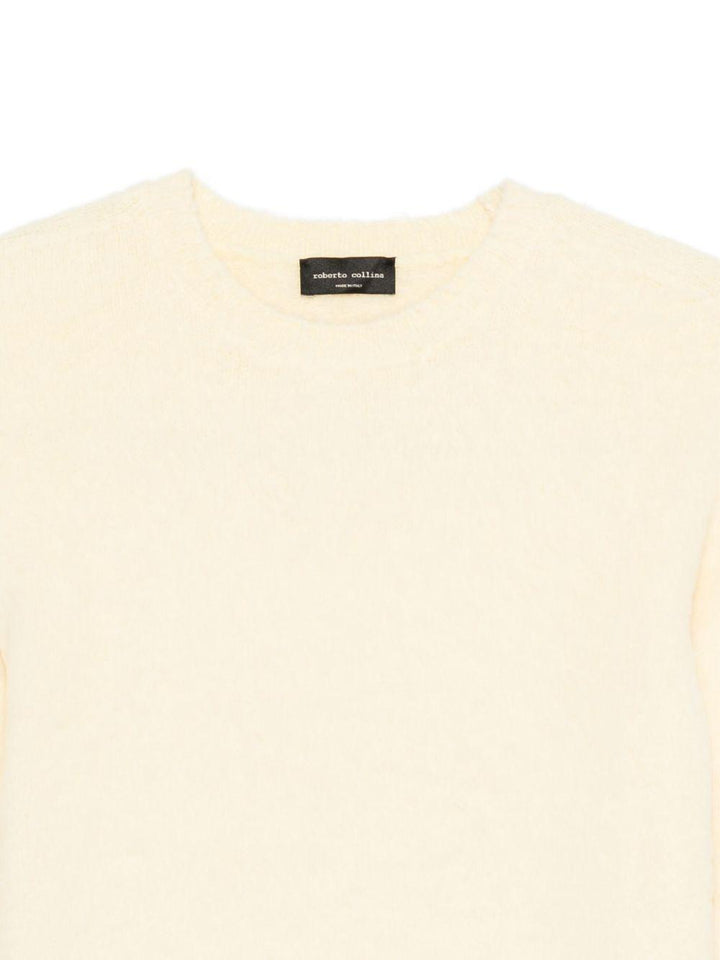 Maglione giallo effetto plush con girocollo 