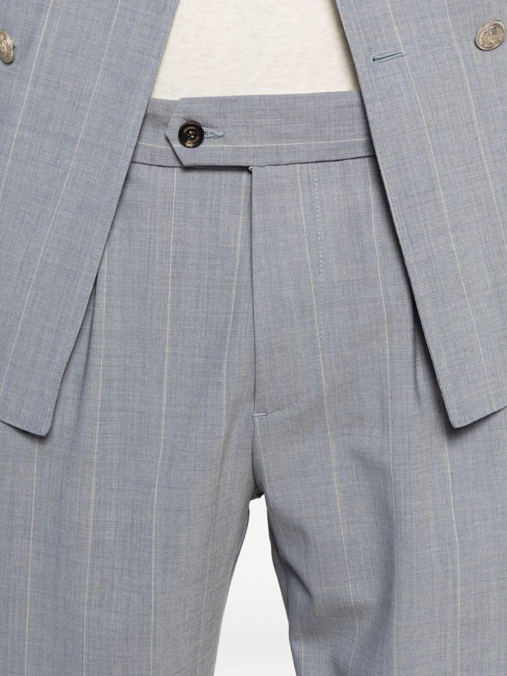 Abito gessato blu denim 