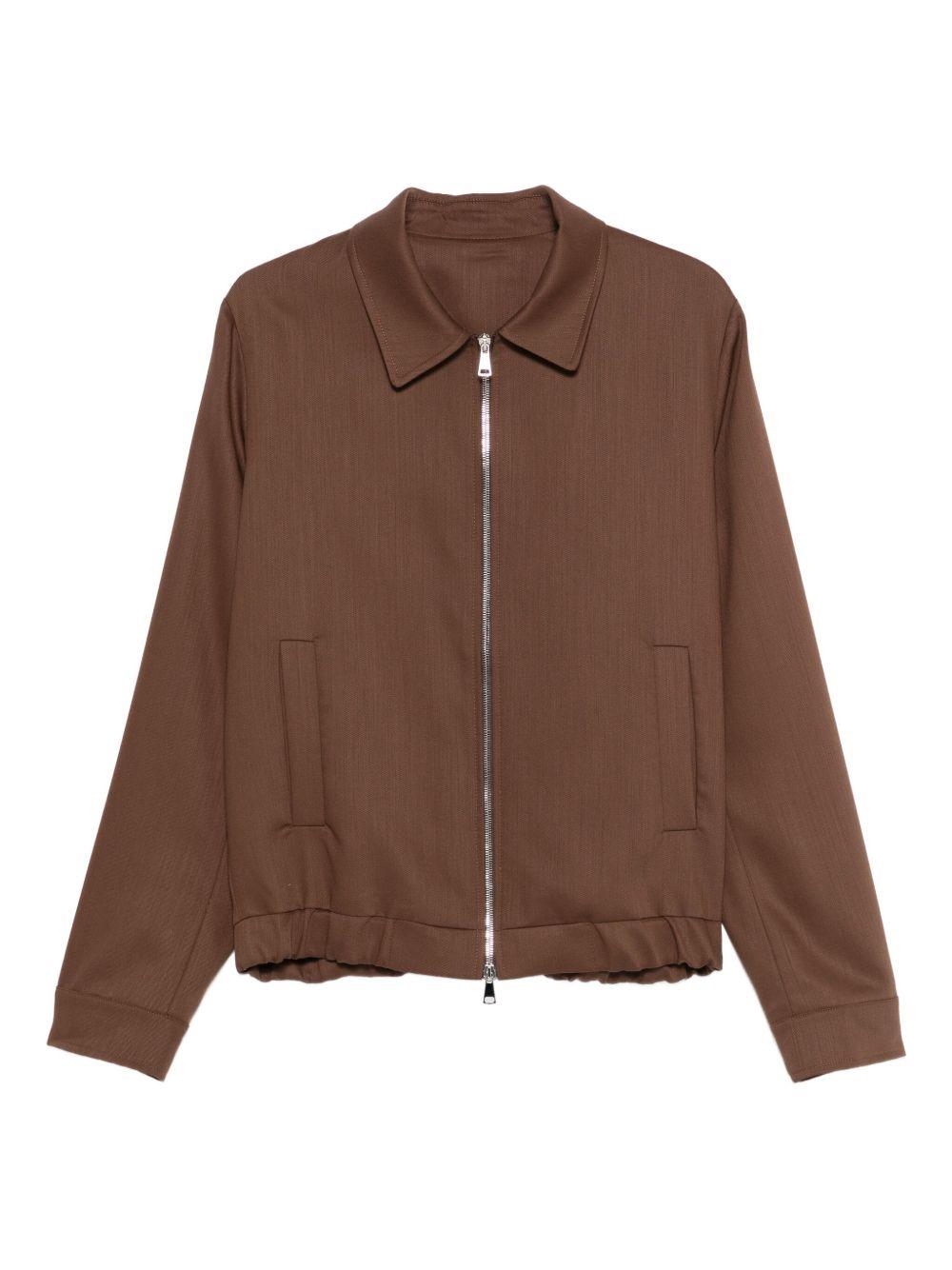 Giacca-camicia marrone con zip 