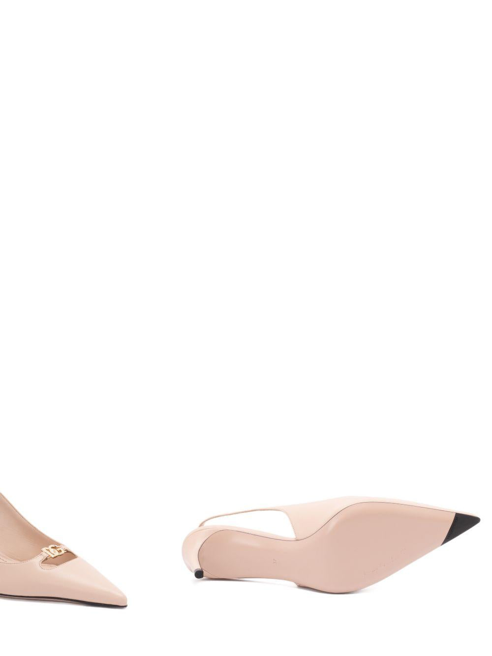 Slingback con logo in pelle da 60 mm 