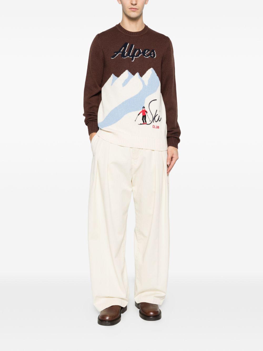 Maglione girocollo Bombardino marrone e bianco 