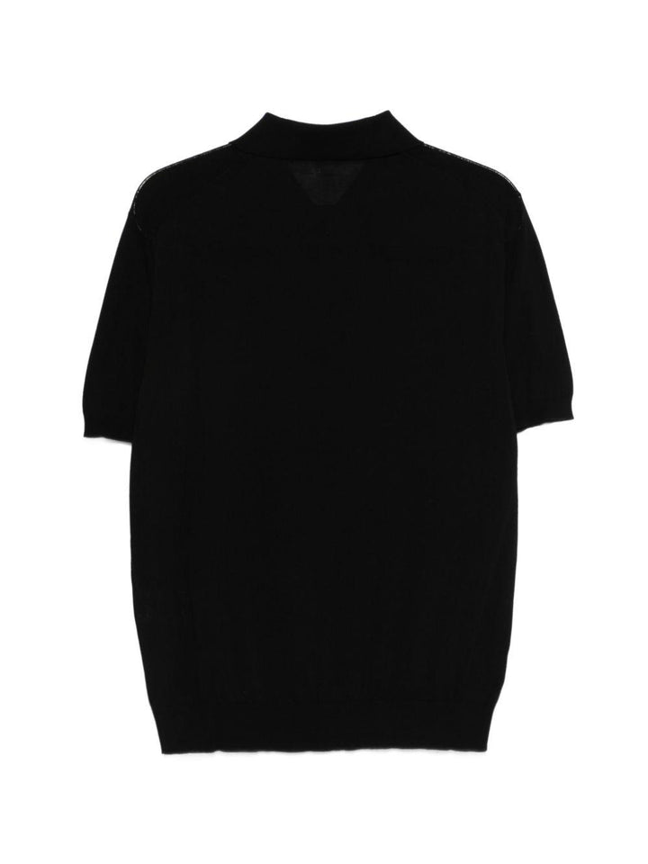 Polo in maglia nera 