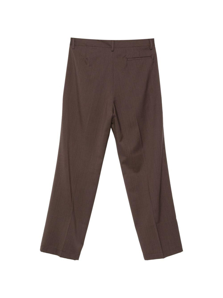 Pantaloni sartoriali marroni con pieghe 