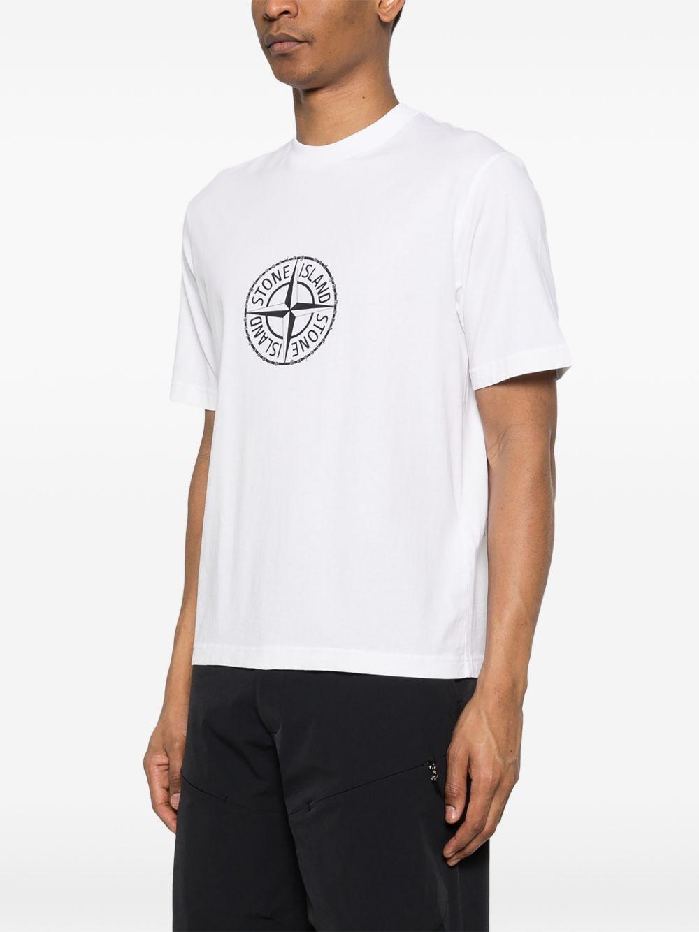 T-shirt bianca con stampa logo 
