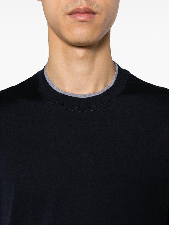 T-shirt con effetto a strati blu navy 