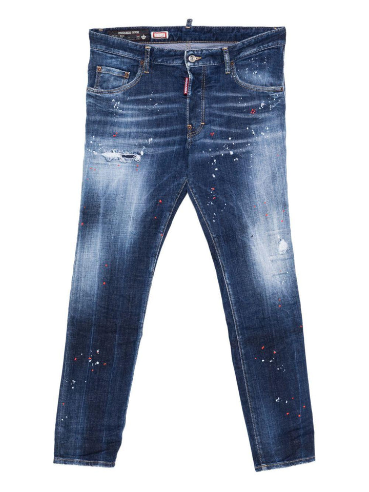 Jeans Skater con effetto vissuto blu navy 