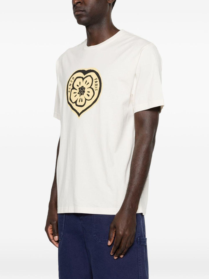 T-shirt con grafica ecrù 
