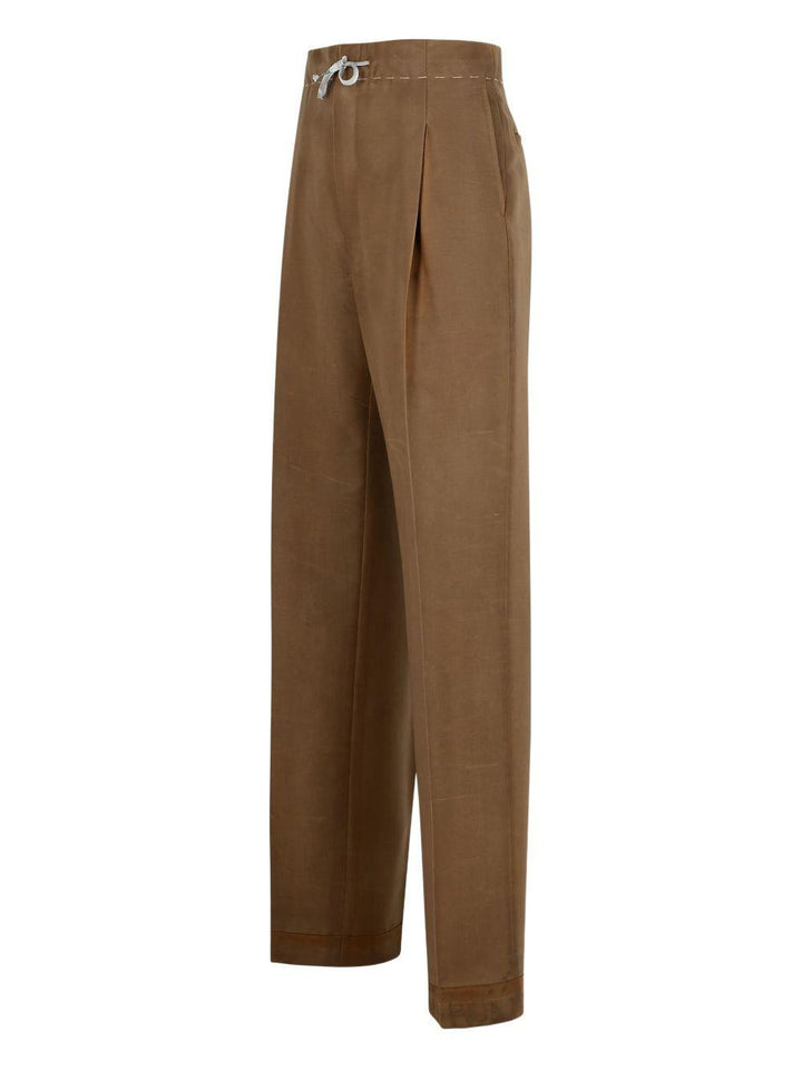 Pantaloni marroni con coulisse 