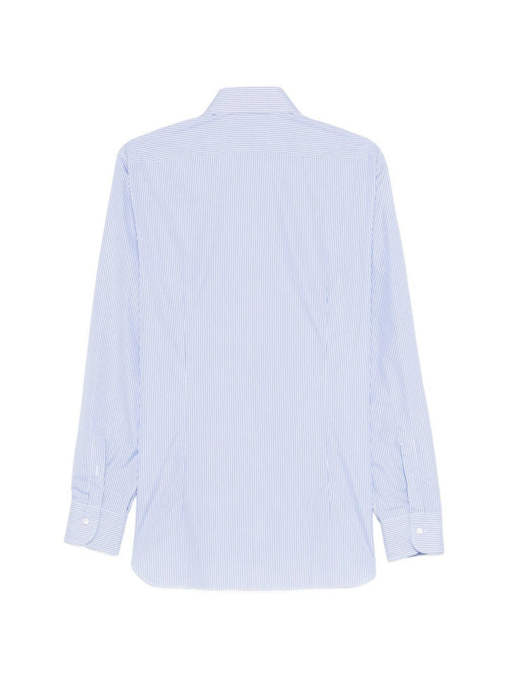 Camicia azzurra/bianca in cotone 
