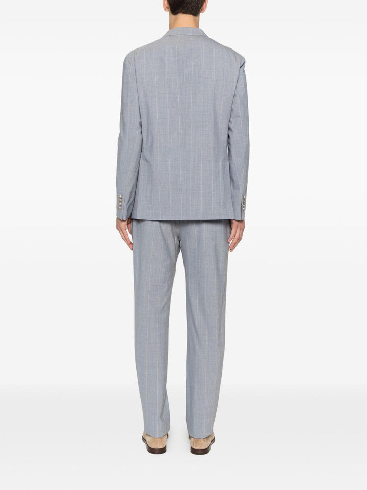 Abito gessato blu denim 