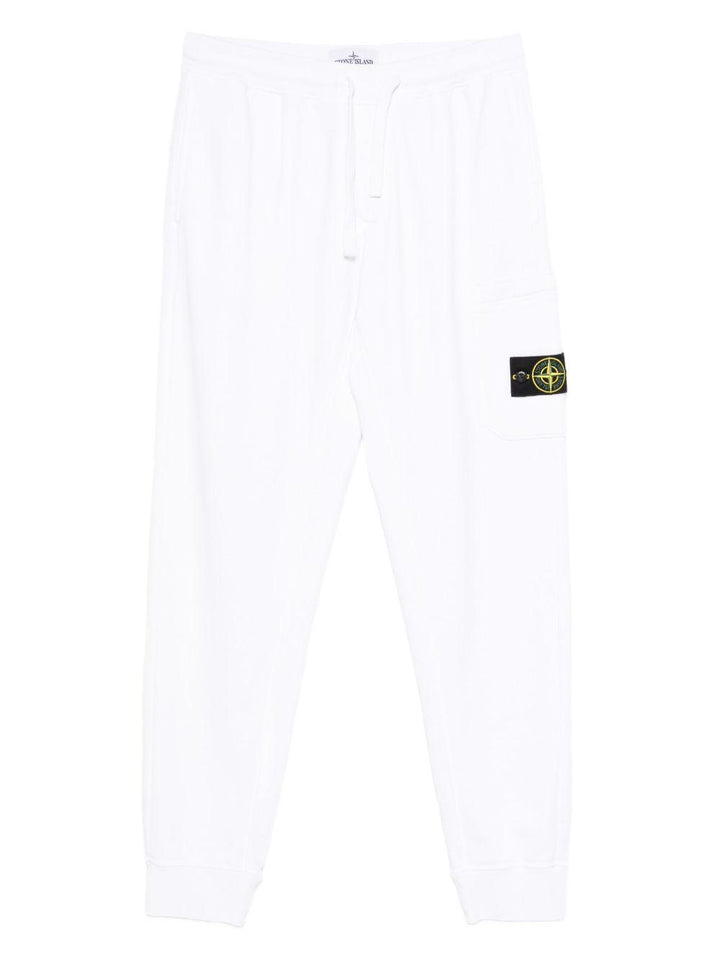 Pantaloni sportivi bianchi con tasca applicata 