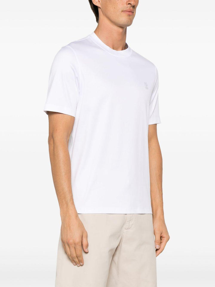 T-shirt girocollo bianca con logo 