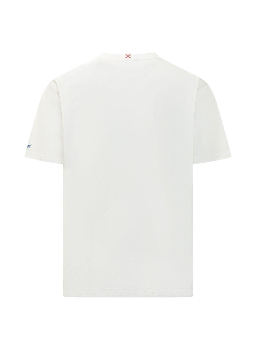 T-shirt bianca con logo sulla manica 